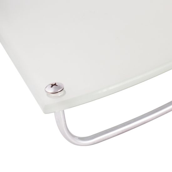 Полка угловая стеклянная на стальном креплении Besser BS 8817 (28,5х28,5х6 см)