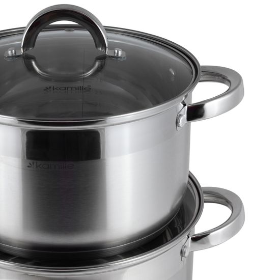 Набор кастрюль 6 предметов Kamille KM-5630S (4,5 л; 5,8 л; 7,8 л) из нержавеющей стали