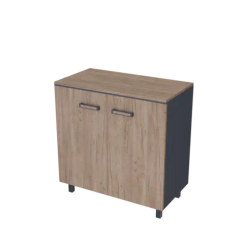 Шкаф для документов низкий закрытый PREGO 850х450х915 П.СН+Т-1+ФН+П.О Дуб Крафт табачный/Антрацит