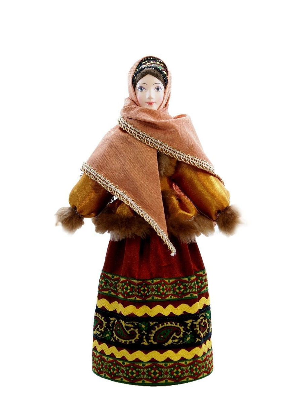 Кукла коллекционная  Женщина в зимнем наряде.