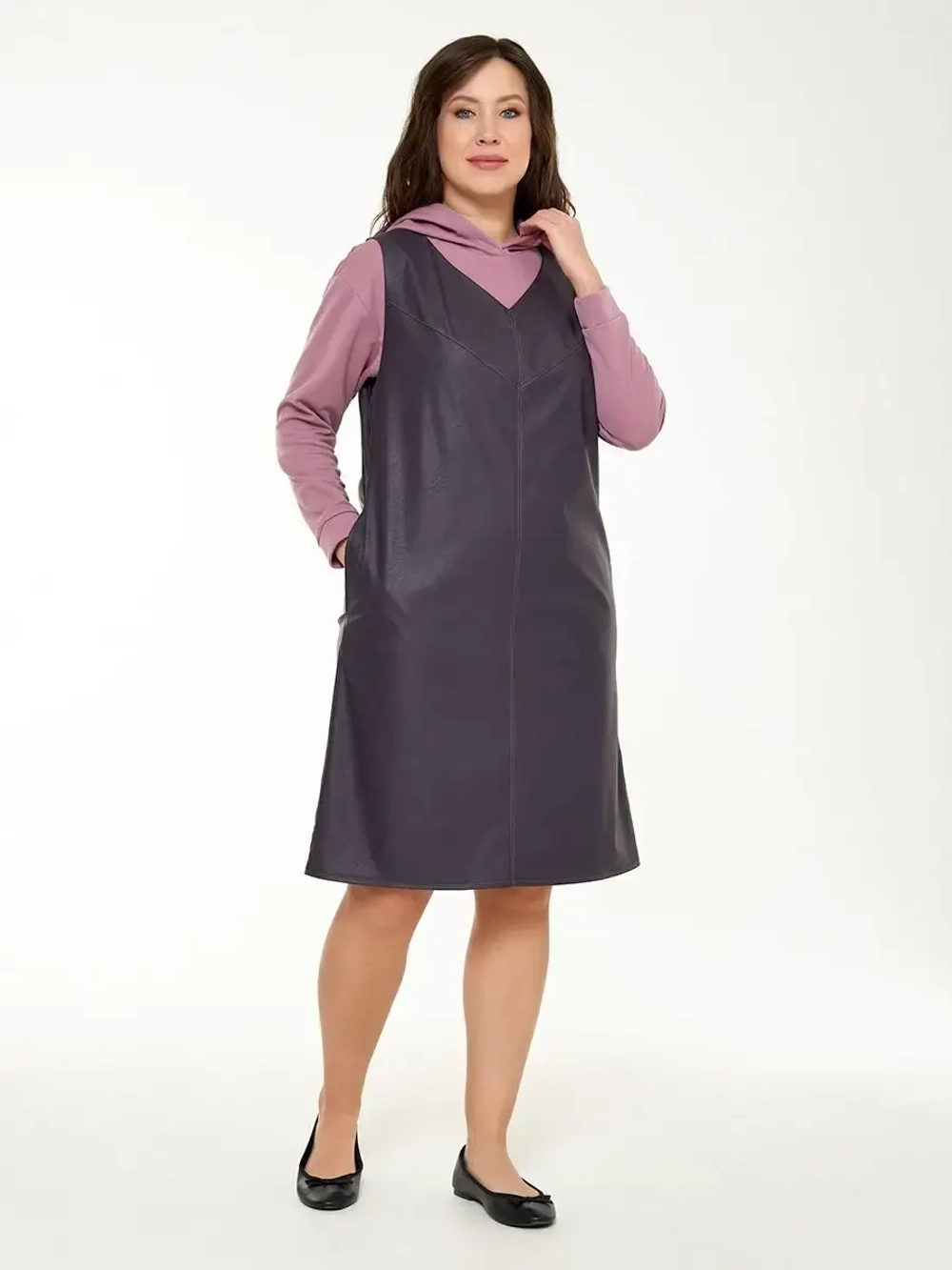 Сарафан из экокожи большие размеры