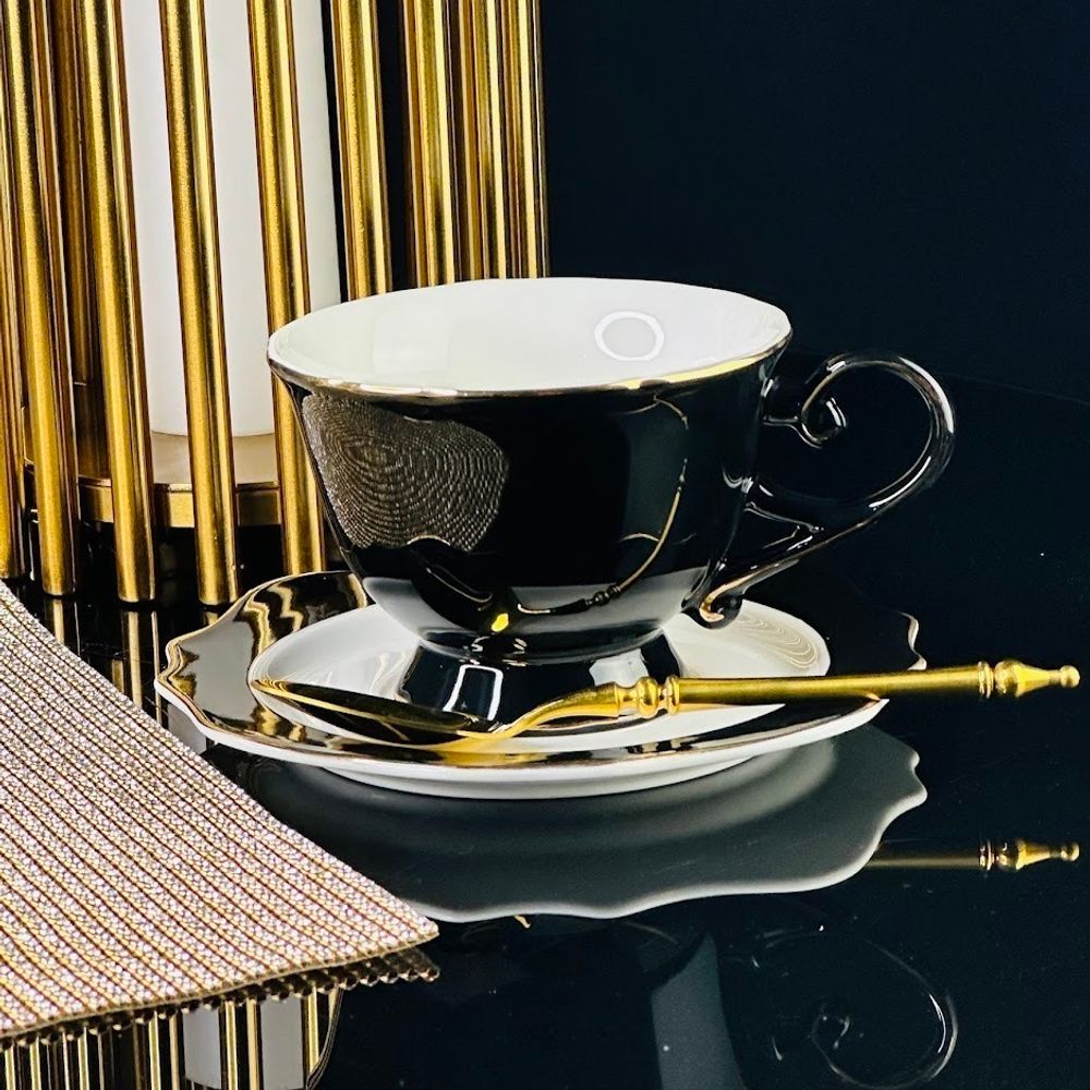 Lenardi 109-192 Чайный набор 12пр.240 мл NOIR в под.уп.(х6)Фарфор