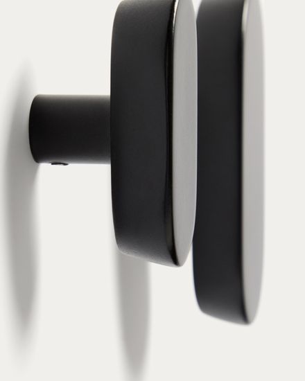 Набор из 2 вешалок Arely из бука с черным лаковым покрытием, 6,5 см/10 см