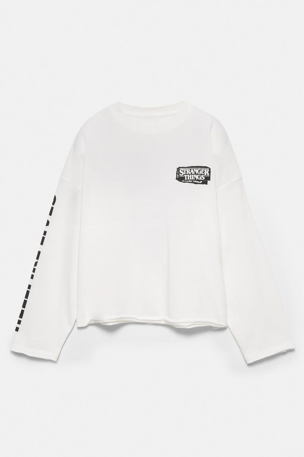 PULL&BEAR Футболка с длинными рукавами "Stranger Things ", цвет льда