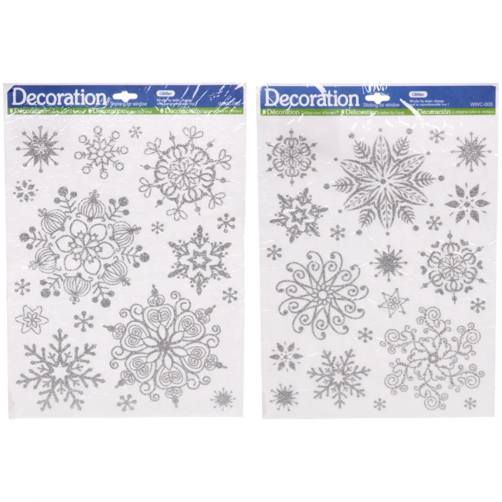 Набор наклеек «Снежное серебро» , лист 20х28,5 см,микс