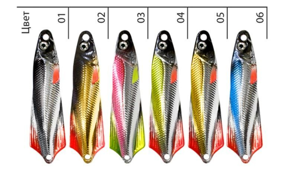 Блесна для рыбалки AQUA ГЛЮК 17,0g цвет 05 (серебро, золото, красный флюрик), 1 штука