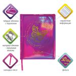 Дневник 1-11 класс 48 л., обложка кожзам (твердая), фольга, BRAUBERG HOLIDAY, "БАБОЧКА", 105985