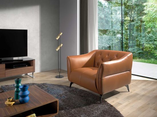 Кресло 5098/KF150-1P с кожаной обивкой капитоне