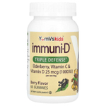 YumVs, Kid's Immuni-D ™, бузина, витамины C и D, ягоды, 60 жевательных таблеток