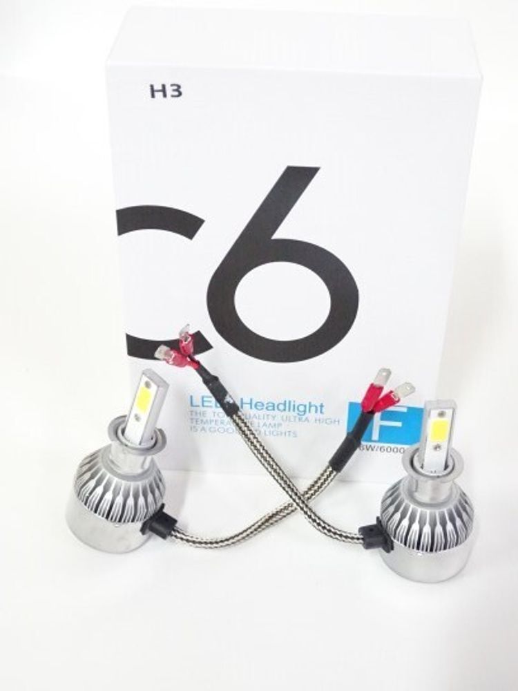 Лампа H3 12V LED 36W/3800LM 6000K 2 шт (со встр. вентилятором) (C6)