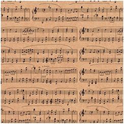 Упаковочная KRAFT бумага Ноты (1 л в рулоне, 70 Х 100 см) УБ-2180