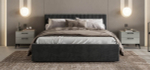 Ронда Кровать+ПМ 160 Велюр Монолит серая