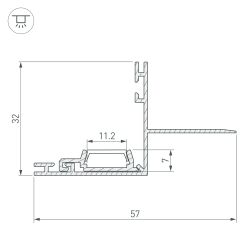 Профиль PAK-EDGE-2000 (Arlight, Алюминий) 021721