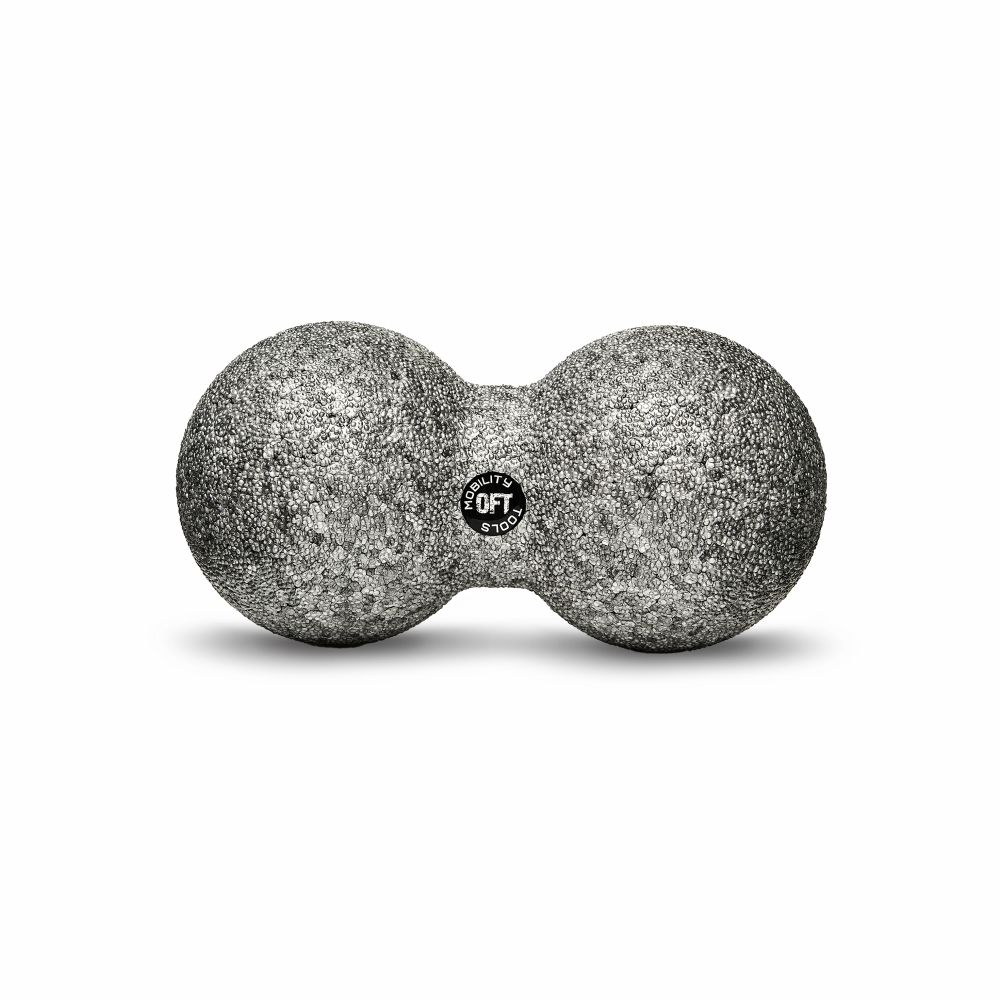 Шар массажный сдвоенный 16 х 8 см серый