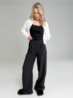 Брюки-палаццо Bisher 050 однотонные классические с карманами и резинкой сзади