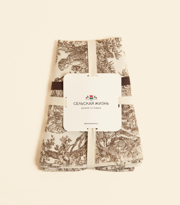 Скатерть – Круглая, коричневая, 180 см | Сельская жизнь