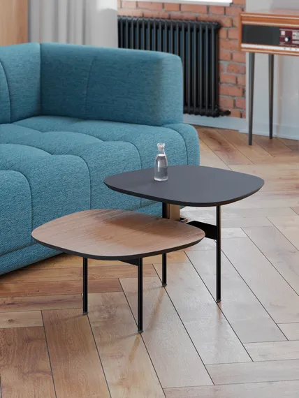 Журнальный столик Step L, дуб/черный ясень