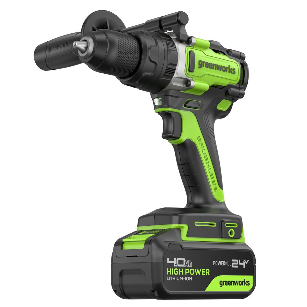 Дрель-шуруповерт ударная акк. Greenworks GD24DD140, 24V,б/щет,70/140Нм,Anti-kickback,1x4Ач,ЗУ,кор (3707607CUB)