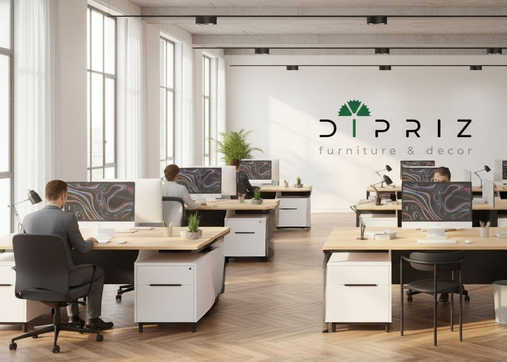 Стол компьютерный185х75х75, Ochensol, письменный, парящая столешница из массива сосны, белый, Dipriz