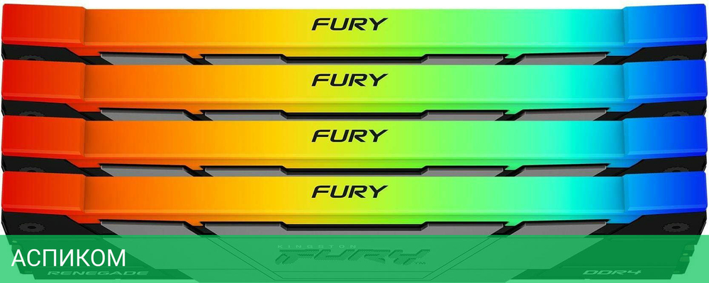 Оперативная память Kingston Fury Renegade RGB Gaming RTL DDR4 4x32GB (KF436C18RB2AK4/128)