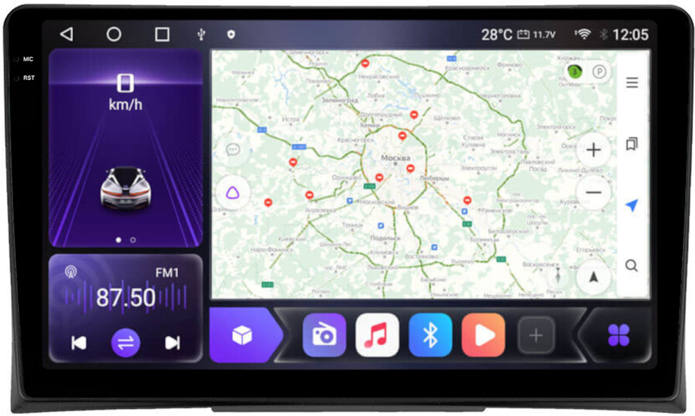 Магнитола для Volkswagen Multivan T5 2003-2015 - Carmedia OL-9121 QLed+2K, Android 12, TS10,  CarPlay, 4G SIM-слот