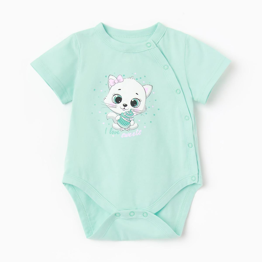 Боди детское, цвет мятный, рост 74см (Luneva)