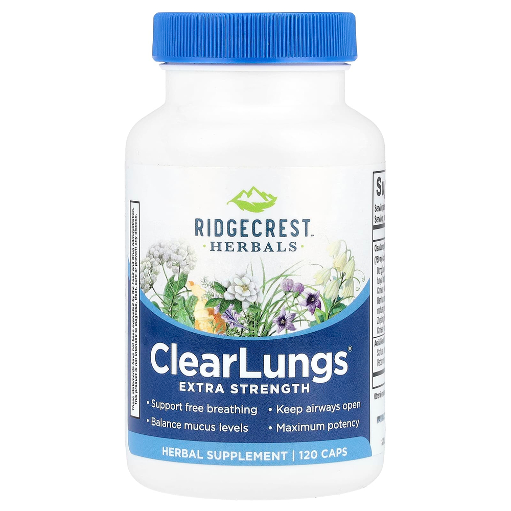 RidgeCrest Herbals, ClearLungs®, 120 капсул