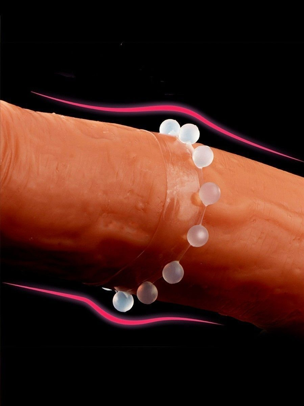 Эрекционное кольцо со стимулирующими шариками сверху и снизу