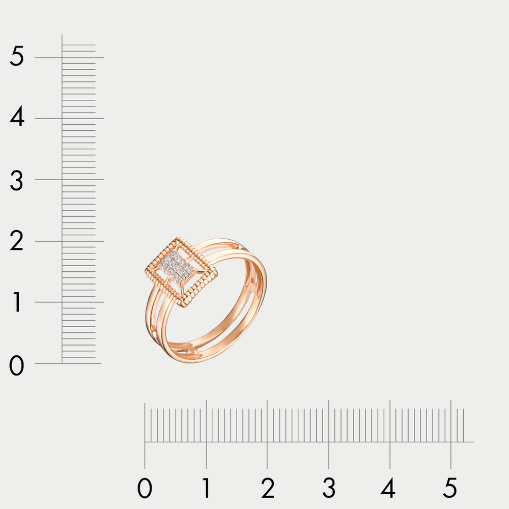 Кольцо для женщин из розового золота 585 пробы с фианитами (арт. К5053)