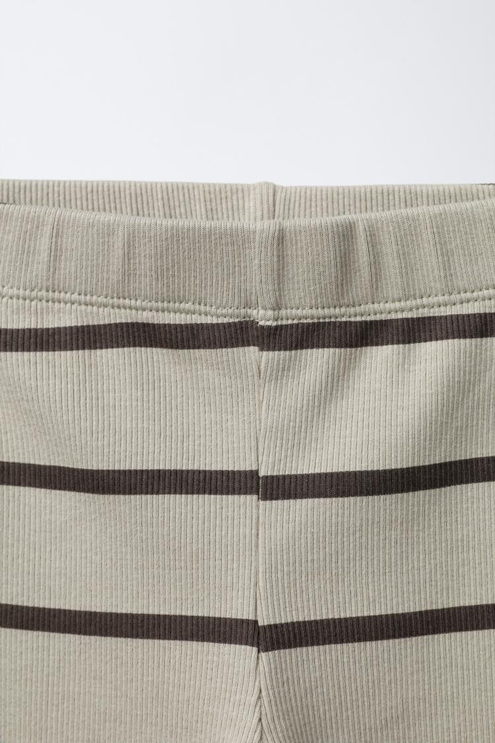 ZARA ЛЕГИНСЫ В РУБЧИК В ПОЛОСКУ, СВЕТЛО-БЕЖЕВЫЙ