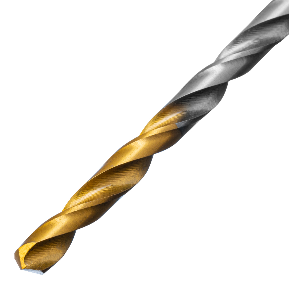 Сверло спиральное по металлу 4 х 119 мм, Р6М5, Golden Tip, удлиненное Denzel