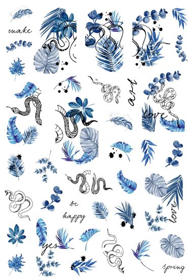 Слайдер-дизайн Crazy Shine Nails mini: Тропические змеи