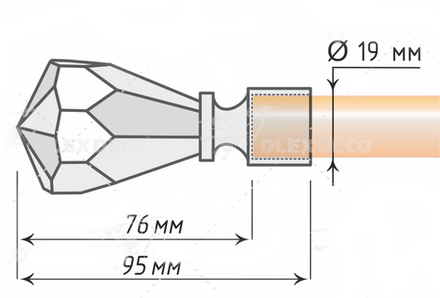 Наконечники "Кристалл" d19 мм, цвет антик