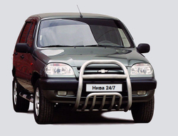 Передок с дополнительной защитой двигателя «Труба сверху». Chevrolet Niva (- 03.2009)
