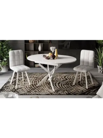 Стол кухонный обеденный круглый раздвижной 100х100х75 см