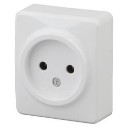 Розетка ЭРА Эксперт 11-2201-01 2P 16A-250В IP20 ОУ белый | Эра Эксперт