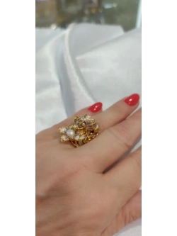 Ювелирное кольцо серебро 925 жемчуг эмаль