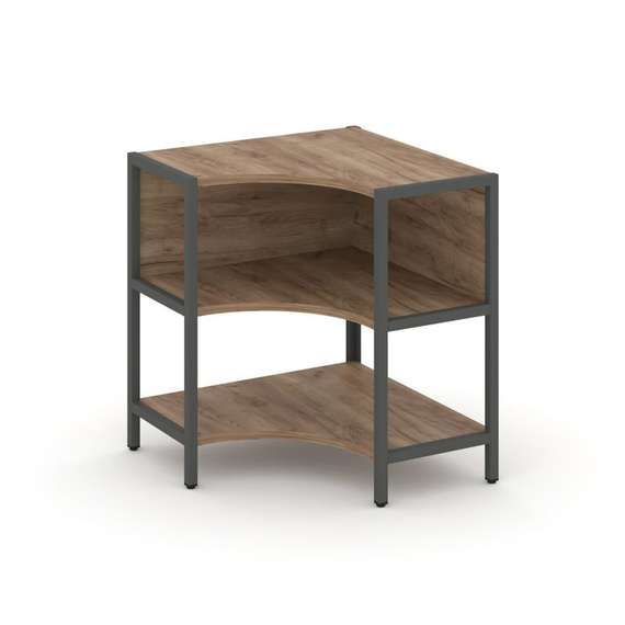 Shelf System Односекционный угловой стеллаж двухярусный SN.STMU-211 Дуб Табак/Металл Антрацит 810*81