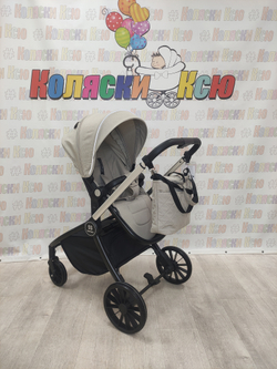 Коляска модульная 3в1 Farfello Baby Shell бежевый/черная рама