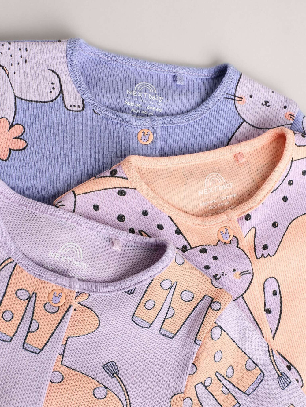 Комбинезон / Cлип для малышей Next E18-350, 3 шт., Фиолетовый, Сиреневый