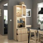 Книжный шкаф - BESTÅ/ BESTА IKEA/ БЕСТА/БЕСТО ИКЕА, 193х60 см, под беленый дуб