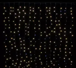 Занавес с мерцающим диодом 3*3 м., 220V, 600 теплых белых LED ламп, черный провод, Winner Light (ww.03.6B.600+)