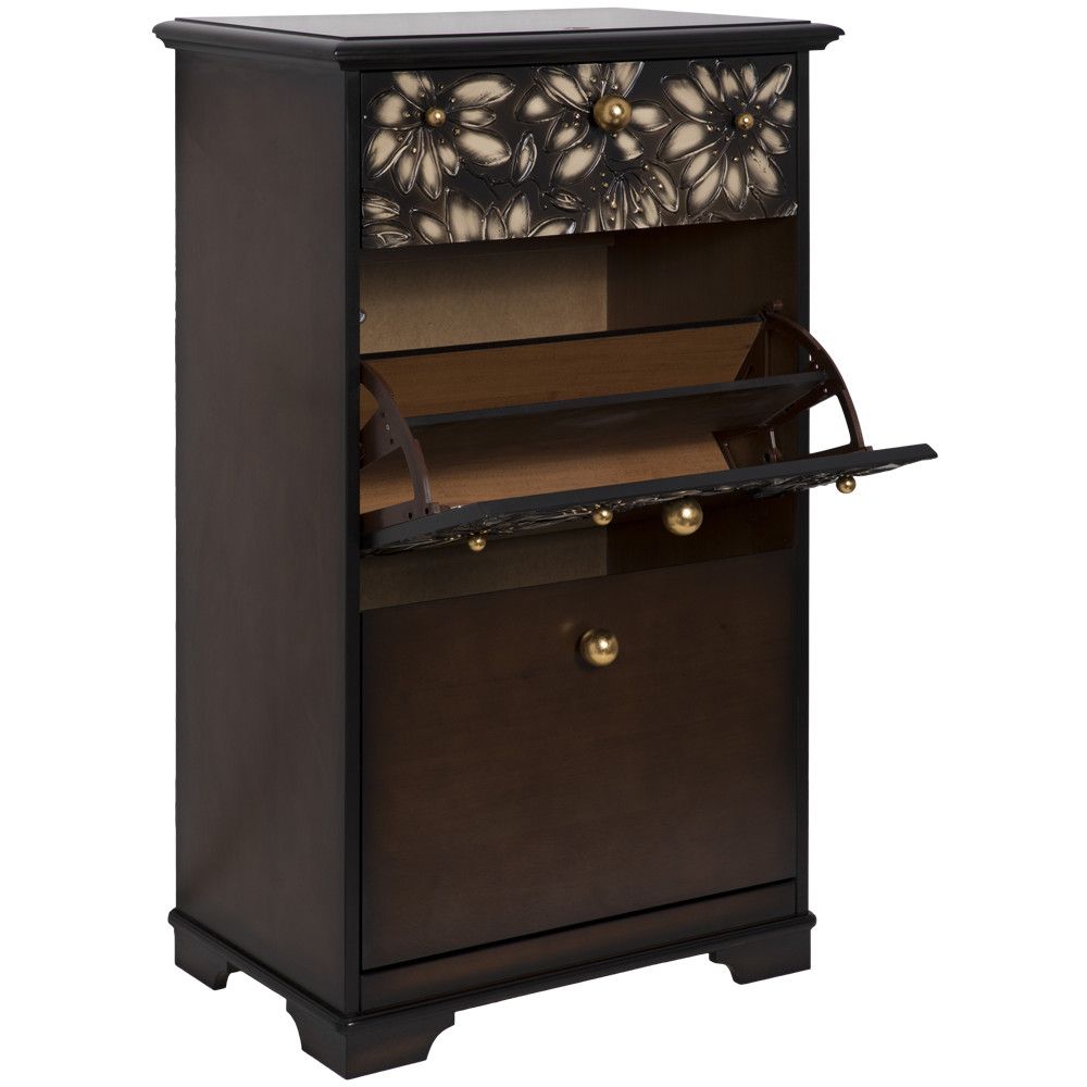 Тумба для обуви Терра-3 (с 3-мя ящиками) Каштан Амбер