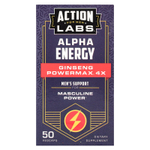 Action Labs, Для мужчин, Alpha Energy, женьшень Powermax ™ 4x, 50 растительных капсул