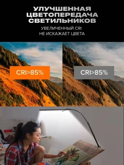 Лампа настольная c регулировкой яркости бестеневая светодиодная на струбцине LED