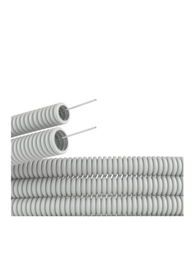 Труба гофрированная ПВХ гибкая тяжелая d32мм с протяжкой сер. (уп.25м) DKC 91532