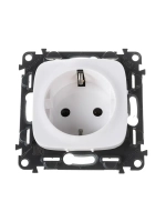 Розетка 1-я с заземлением винт.зажим Legrand Allure белая