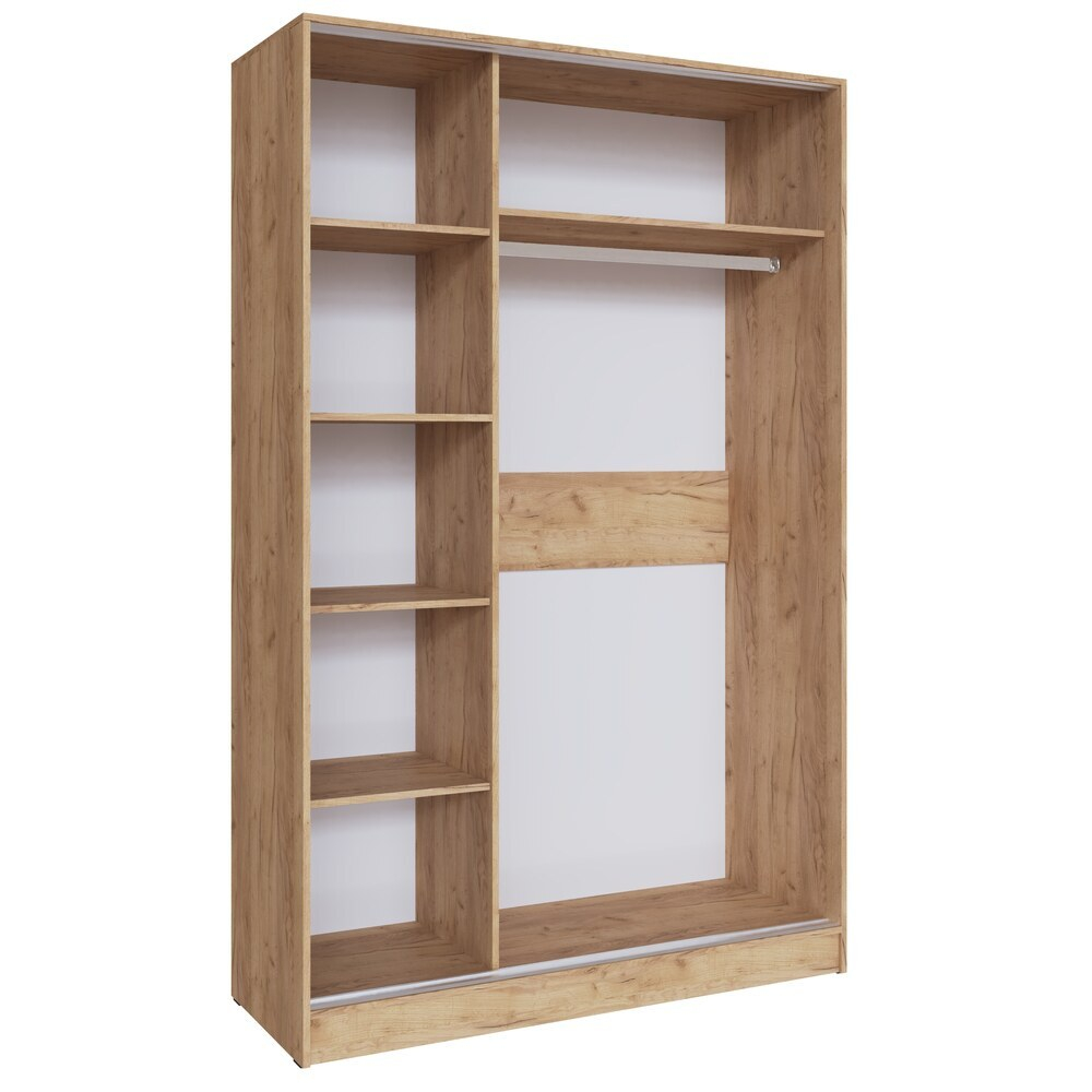 Шкаф-купе Стиль-2 140, Дуб Крафт Золотой, Графит серый