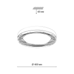 7728/76L MITRA LED SN 541 Светильник металл/акрил/серебро/прозрачный LED 76Вт 4000K D400 IP20 INFINITA