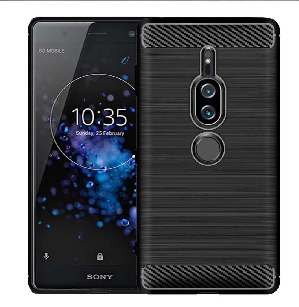 Чехол на Sony Xperia XZ2 Premium цвет Black (черный), серия Carbon от Caseport